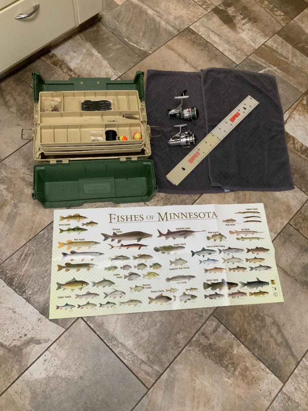 Plano tackle box Fishing supplies miscellaneous Cabincore Americana Fishing reel